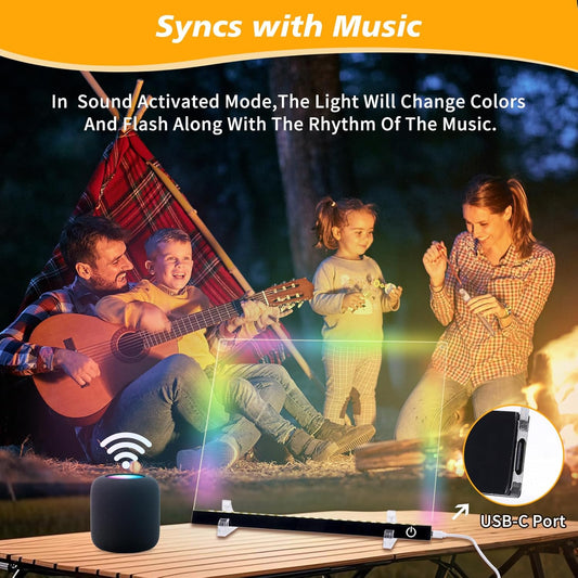 Acrylic Dry Erase Board with 7+Mixed Color LED Light-Up Memo Board w/Music Sync, APP & Remote Control, Stand, 12 Markers - Versatile Night Light for Room, Office -14.1"x10.9" Neon Glow Display (Black)