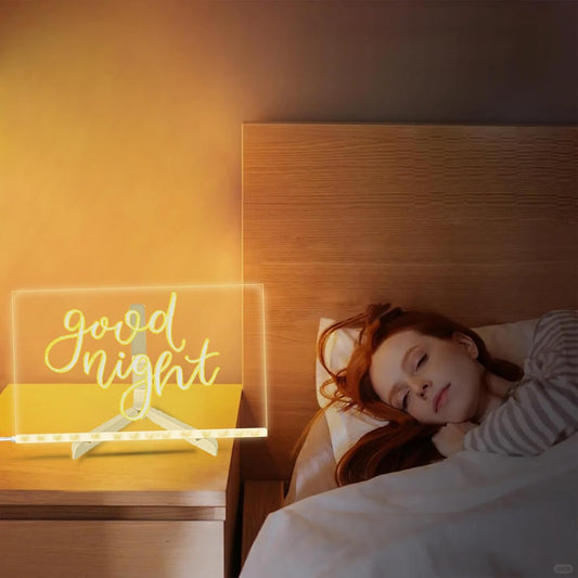 LED Note Board with Colors 12-Color Illuminated Acrylic Drawing Board - Dry-Erase Night Light with Stand for Home/Office/Gift/Festival