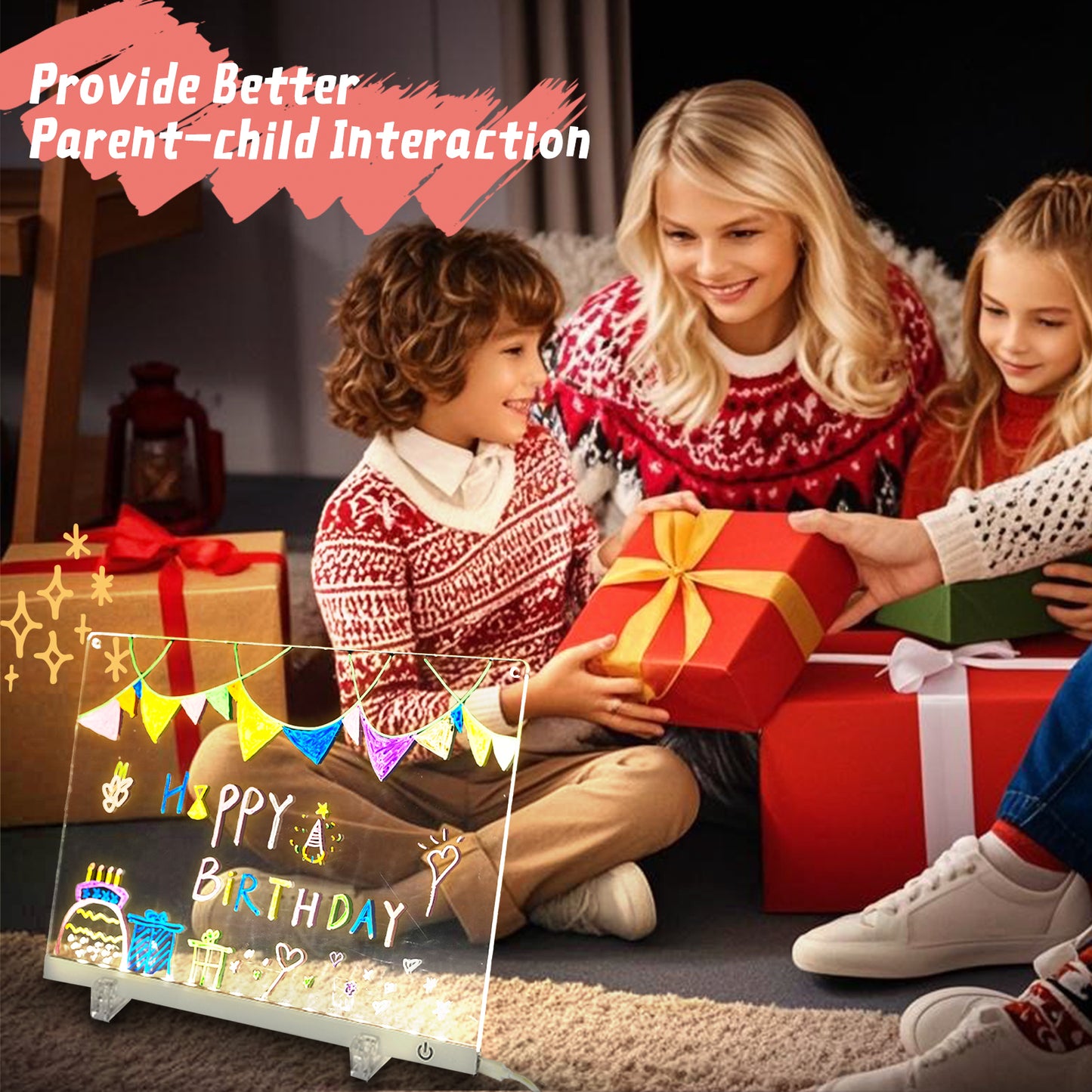 Acrylic Dry Erase Board with Light 11.8"x8.5" Light up Dry Erase Board Brightness Adjustable as Glow Memo LED Letter Message Note Board with Stand Led White Board with 12 Pen for School Home (White)