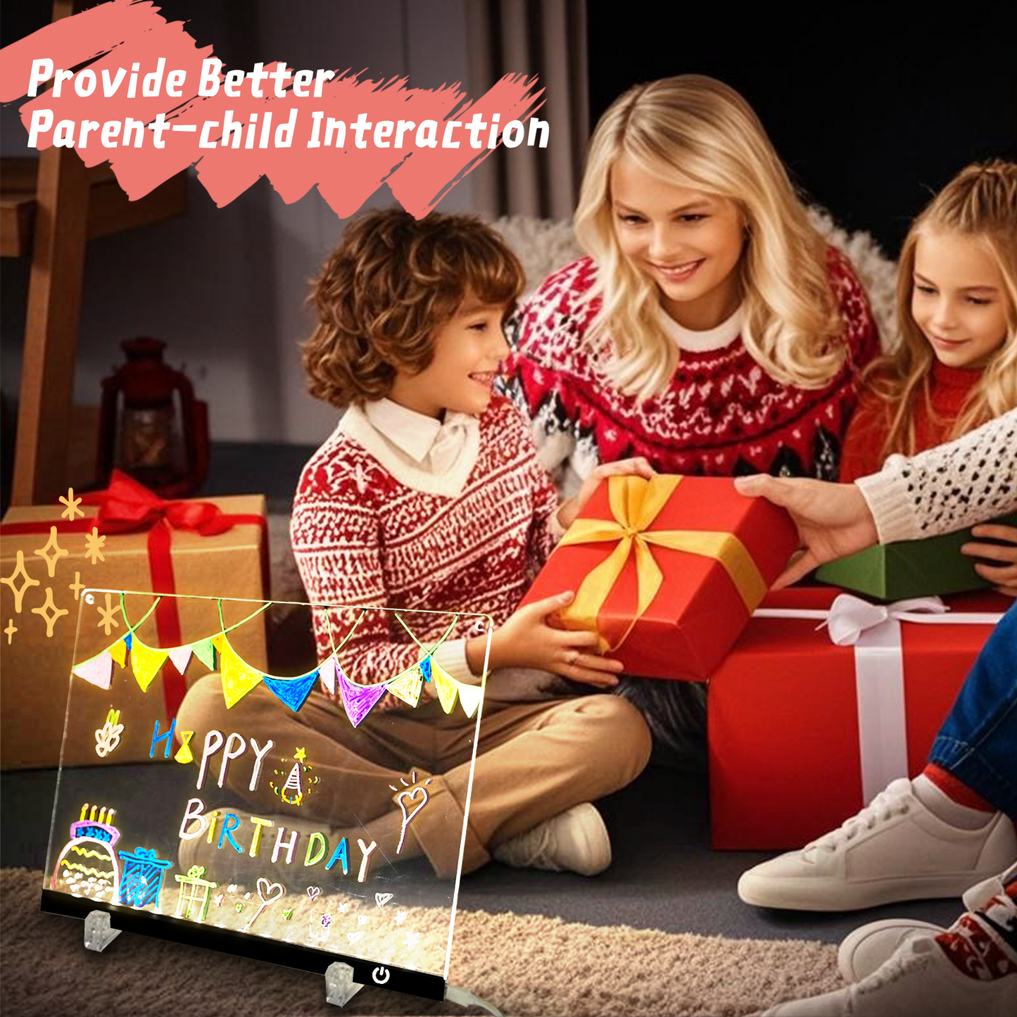 Acrylic Dry Erase Board with Light 11.8"x8.5" Light up Dry Erase Board Brightness Adjustable as Glow Memo LED Letter Message Note Board with Stand Led White Board with 12 Pen for School Home (Black)
